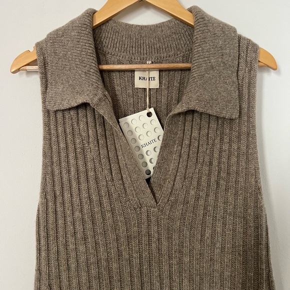 NWT Khaite Giselle Cashmere Polo Maxi Dress (Large) - Picture 5 of 7